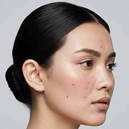 Contoh foto wajah sisi kanan untuk advanced skin analysis