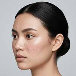 Contoh foto wajah sisi kiri untuk advanced skin analysis